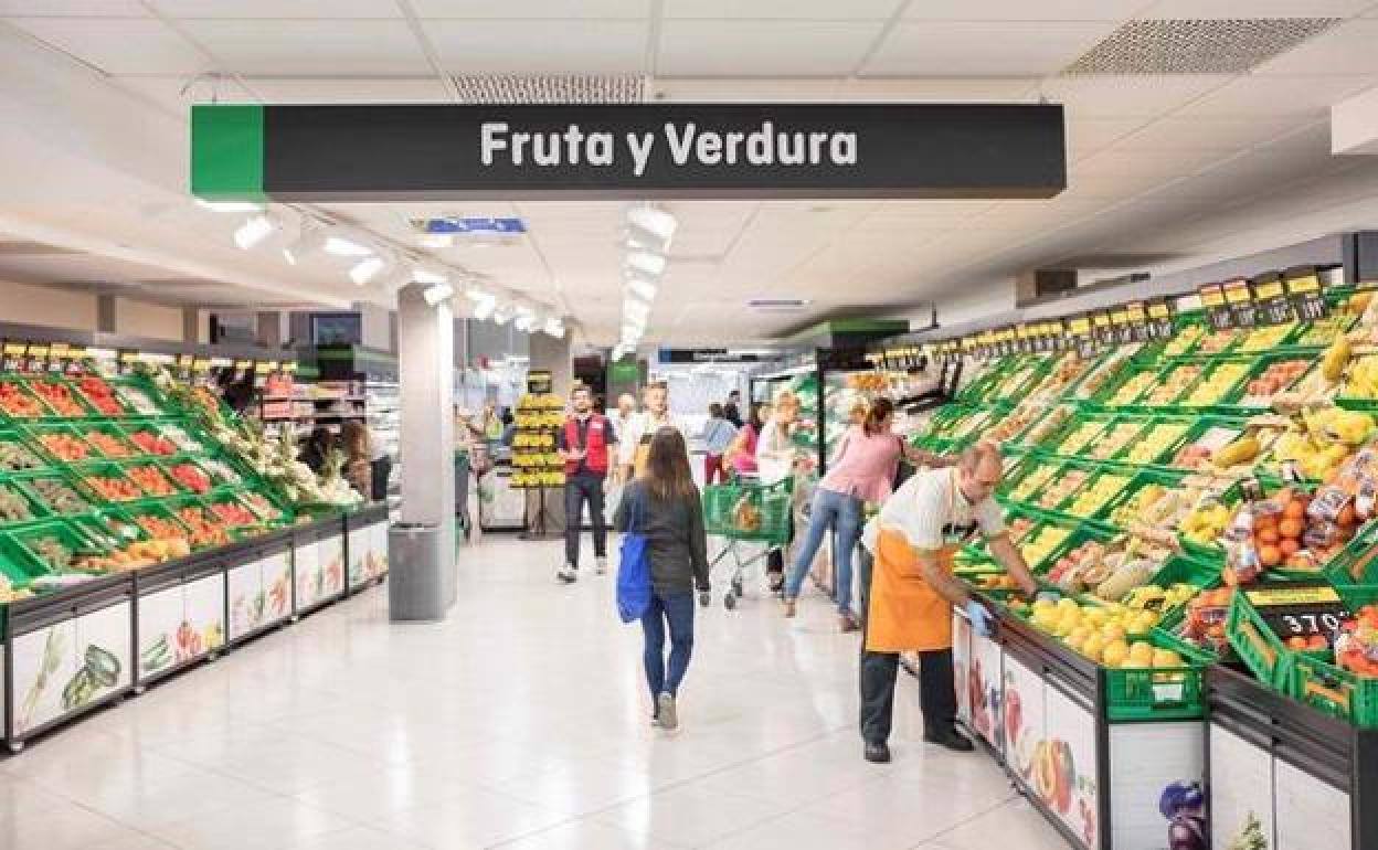 Sección fruta y verdura supermercado 