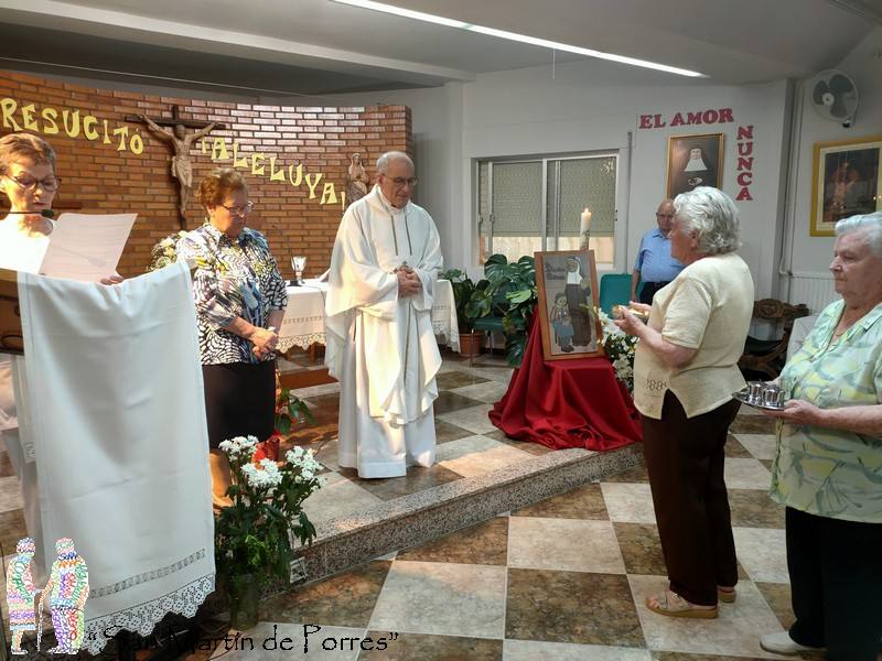 Primera Eucaristía celebrada en la residencia tras la vuelta del Párroco Agustín Cornejo 