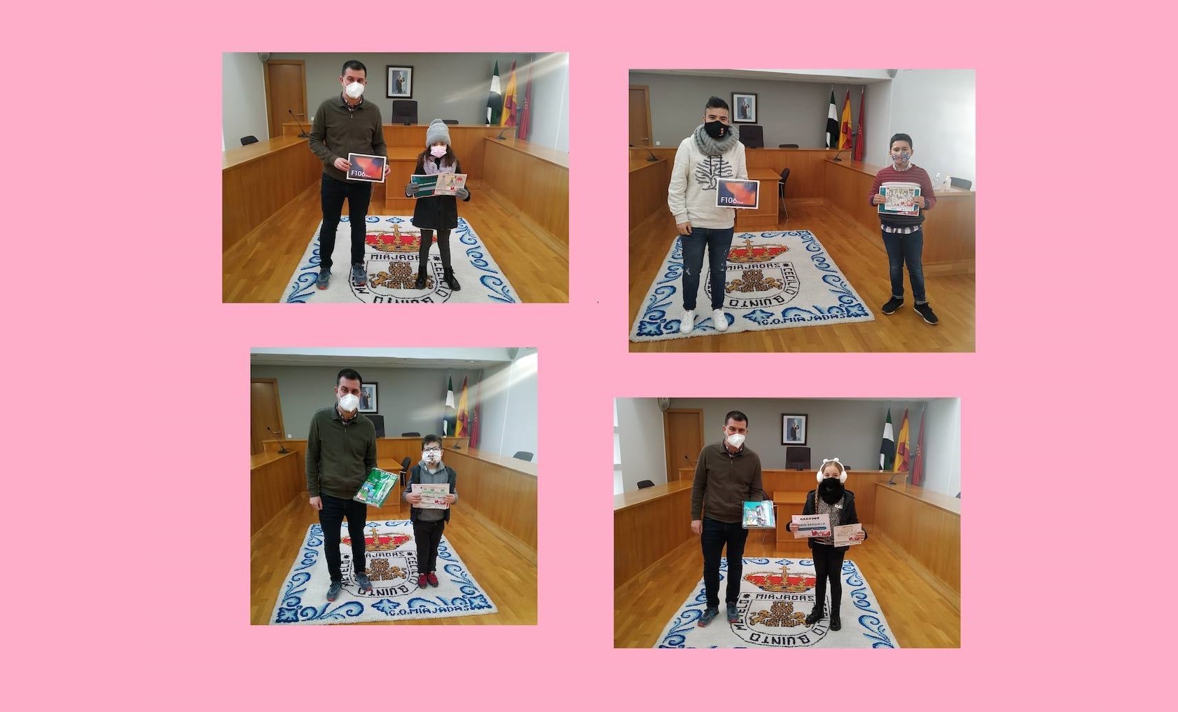 Entrega de premios a los ganadores del II Concurso infantil de dibujo navideño del comercio