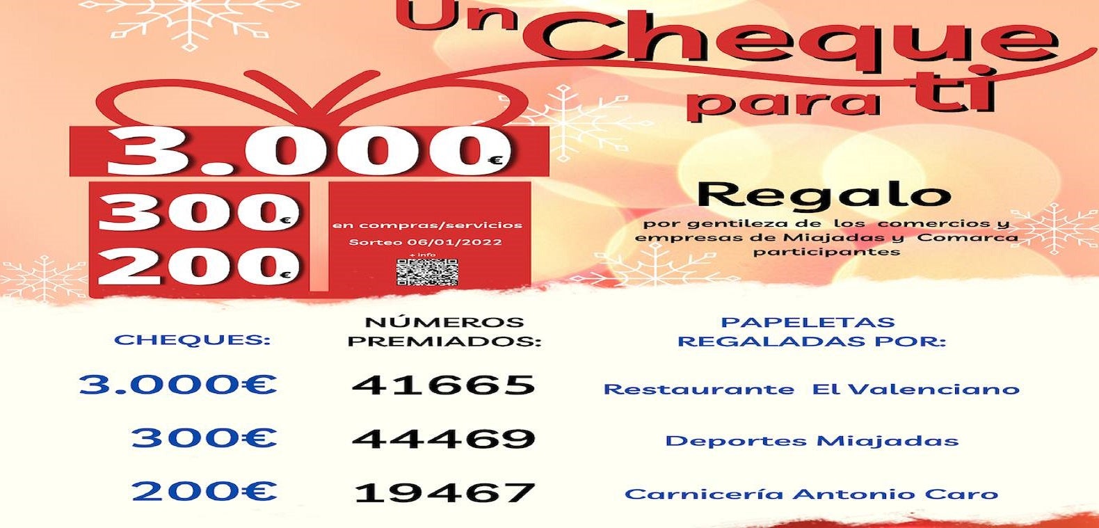 La papeleta 41.665 de 'Un cheque para ti' ha sido la ganadora del premio de 3.000 euros