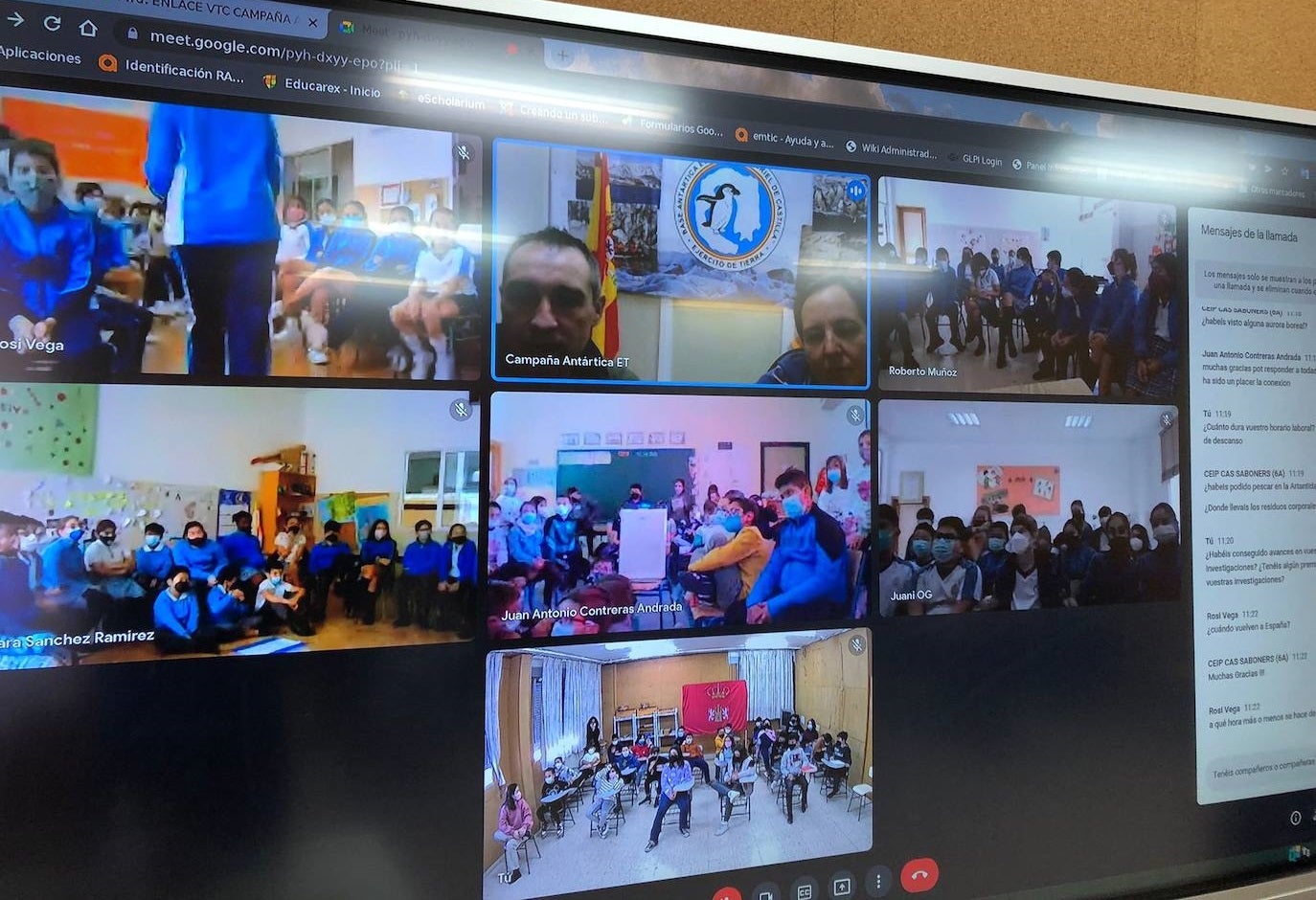 Videoconferencia con otros centros educativos y la Base Antártica Española 'Gabriel de Castilla' 