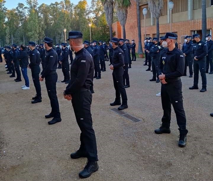Los agentes en la Academia de Seguridad Pública de Extremadura 