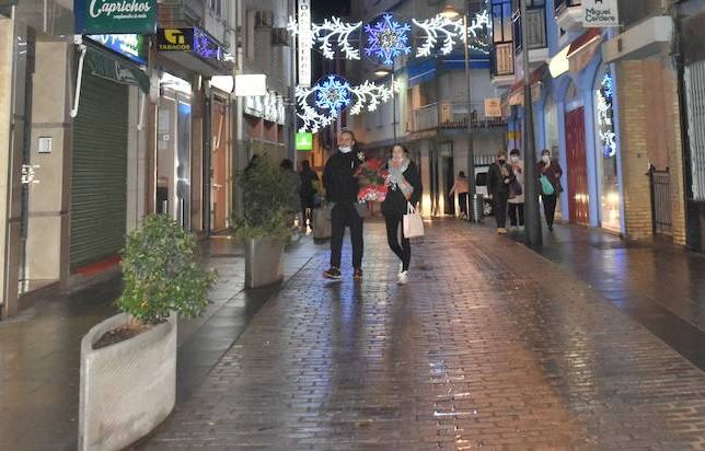 Una de las principales zonas comerciales de Miajadas 