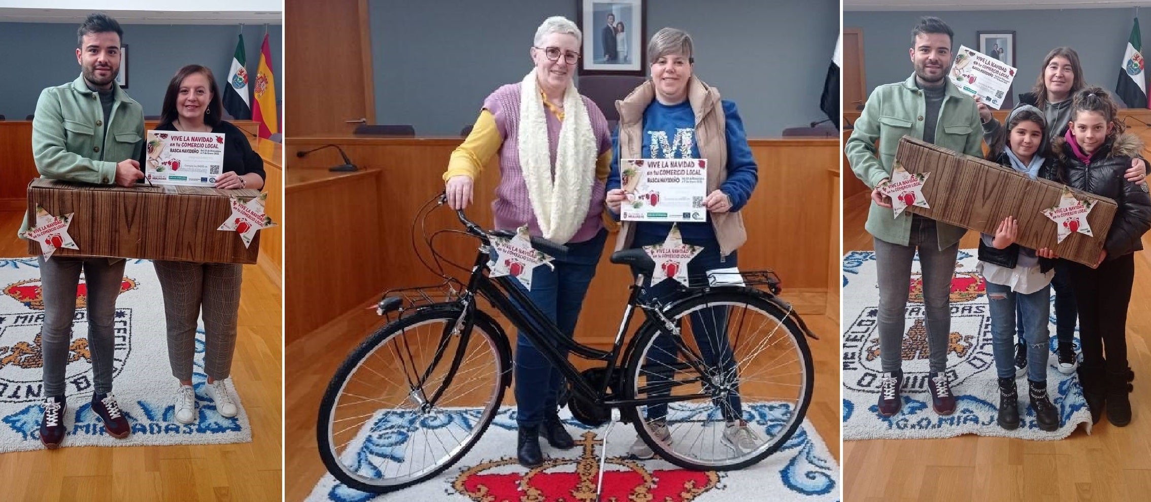 Gloria García, Mª Mercedes García y Raúl Ruiz, premiados en el Rasca Navideño