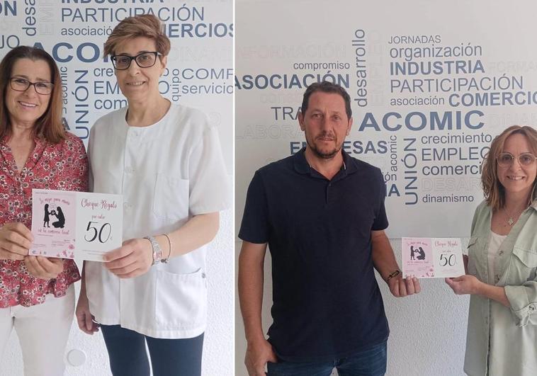 Teresa Ruiz y Rosario Fernández, ganadoras de los cheques 'Bienestar' de Acomic por el Día de la Madre