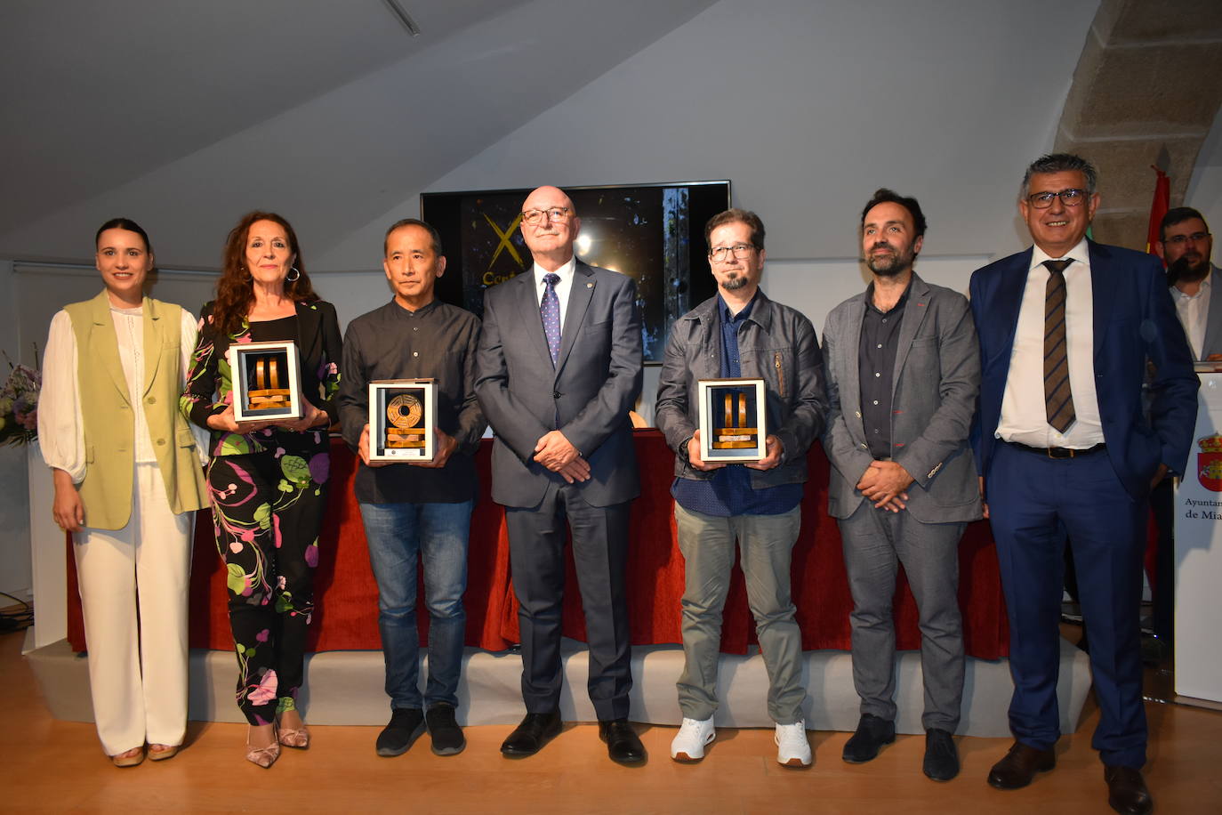 Gloria Esteban, Eugenio Manzano, Miguel Ángel Leal y Antonio Díaz posan junto a los ganadores