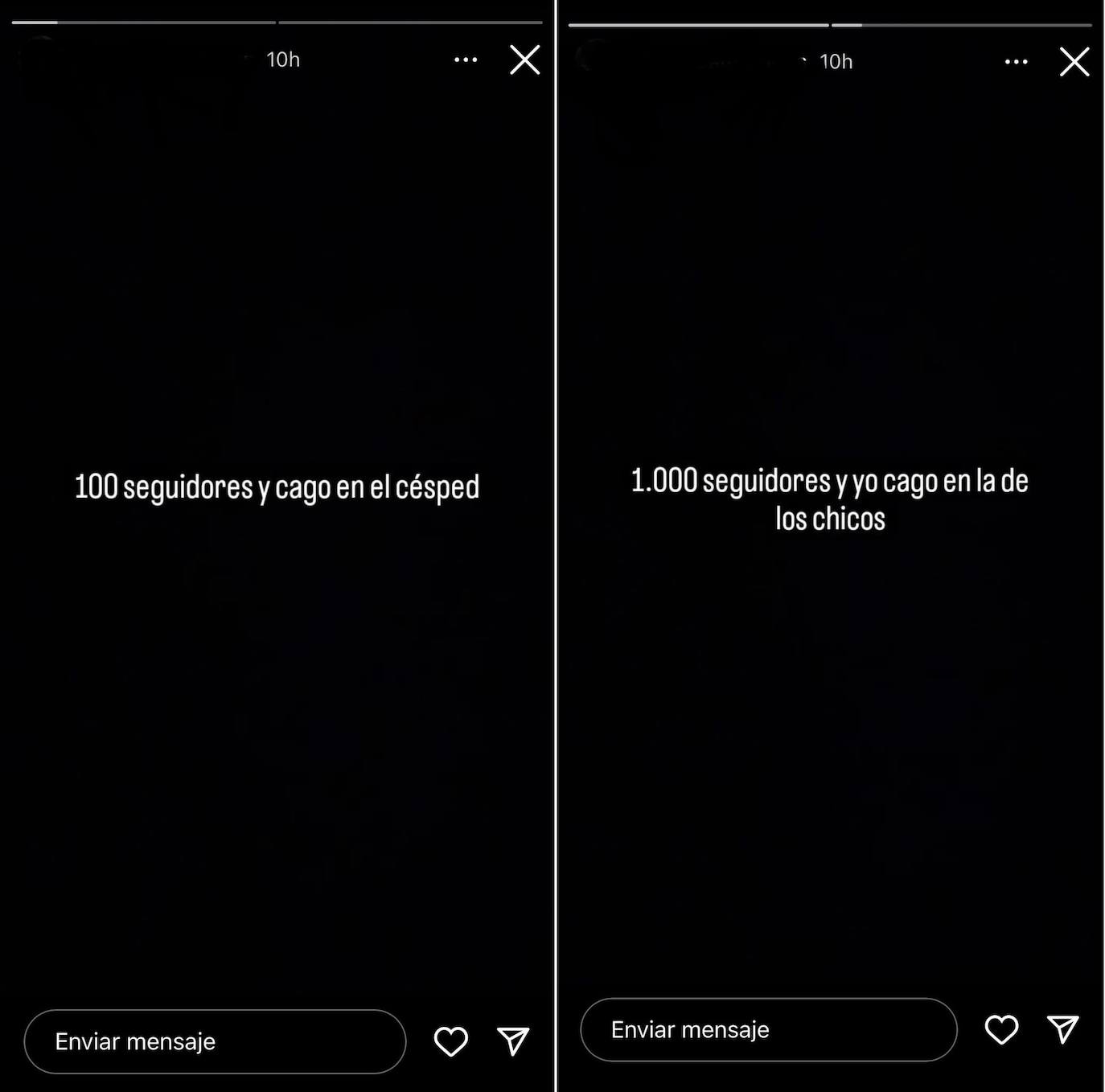 Pantallazos de una cuenta de Instagram que solicita seguidores a cambio de defecar en la piscina municipal