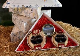 El pack regalo número uno incluye una Torta del Casar Pastoralia, una crema de Torta y un queso de cabra al pimentón.