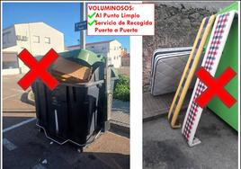 El Ayuntamiento pide a los vecinos que no dejen voluminosos en los contenedores