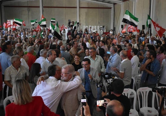 Juan Carlos Rodríguez Ibarra, Miguel Ángel Gallardo, Guillermo Fernández Vara y el alcalde Antonio Díaz