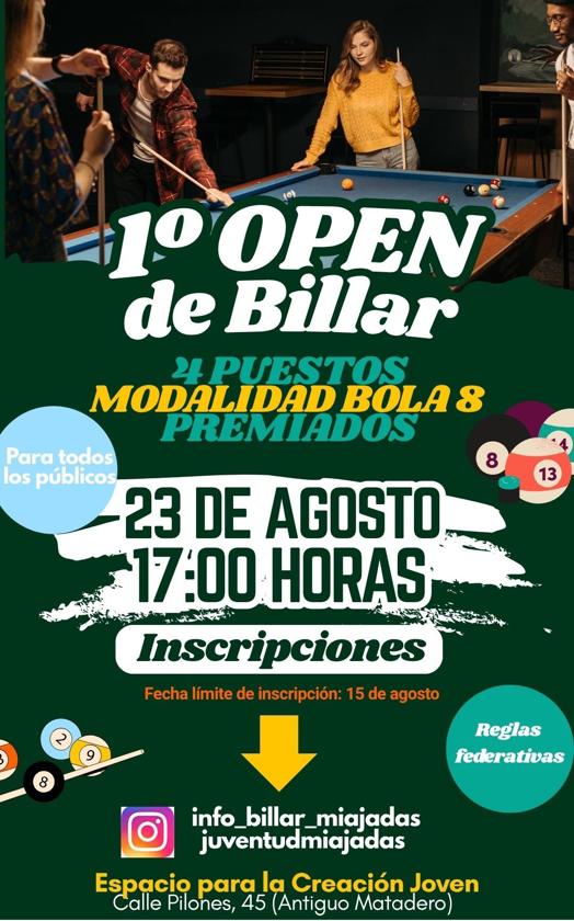 El ECJ de Miajadas organiza un Open de Billar