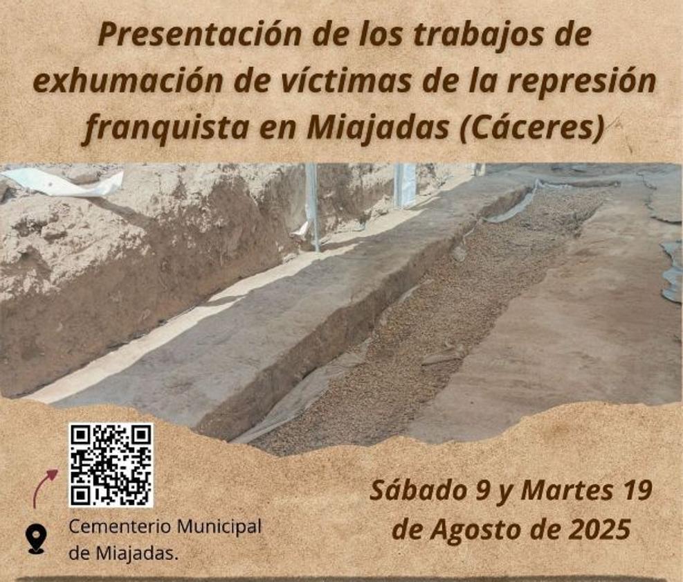 Presentación de los trabajos de exhumación de víctimas de la represión franquista en Miajadas