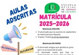 Abierto el plazo de matriculación para el aula adscrita de la EOI en Miajadas