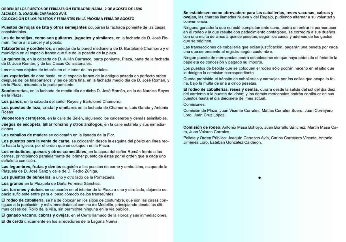 Imagen principal - Miajadas volverá a revivir su feria del siglo XIX