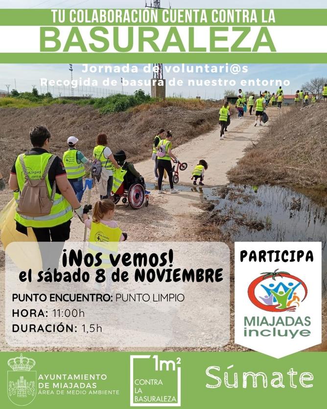 El Ayuntamiento organiza una nueva jornada para limpiar Miajadas de basuraleza
