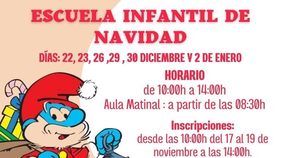 Abierto el plazo de inscripción de la Escuela infantil de Navidad
