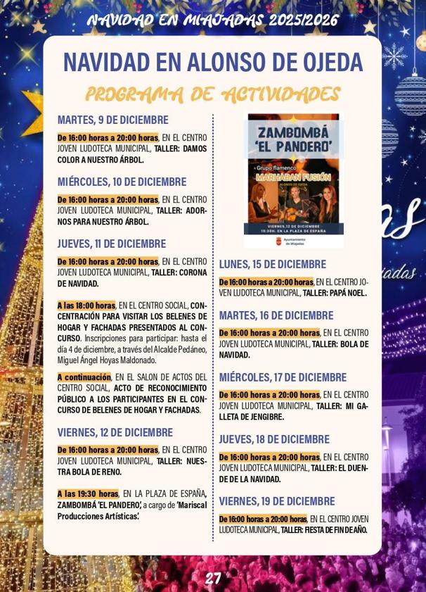 Imagen principal - Programa de Navidad 2025-26 en Miajadas
