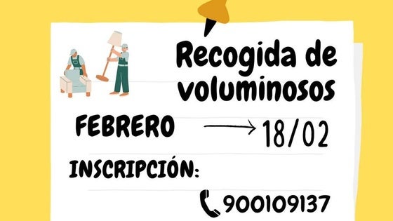 Recogida de residuos voluminosos en febrero