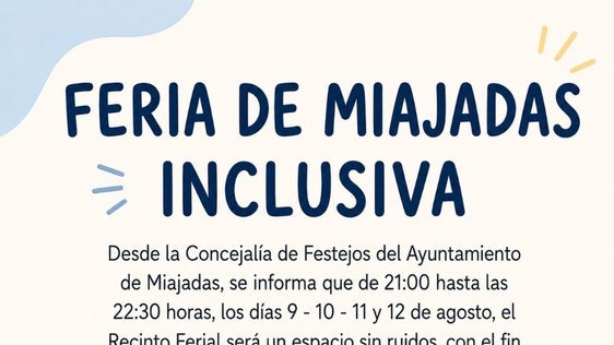 Miajadas implementa tramos horarios sin ruido en su Recinto Ferial para garantizar una feria inclusiva