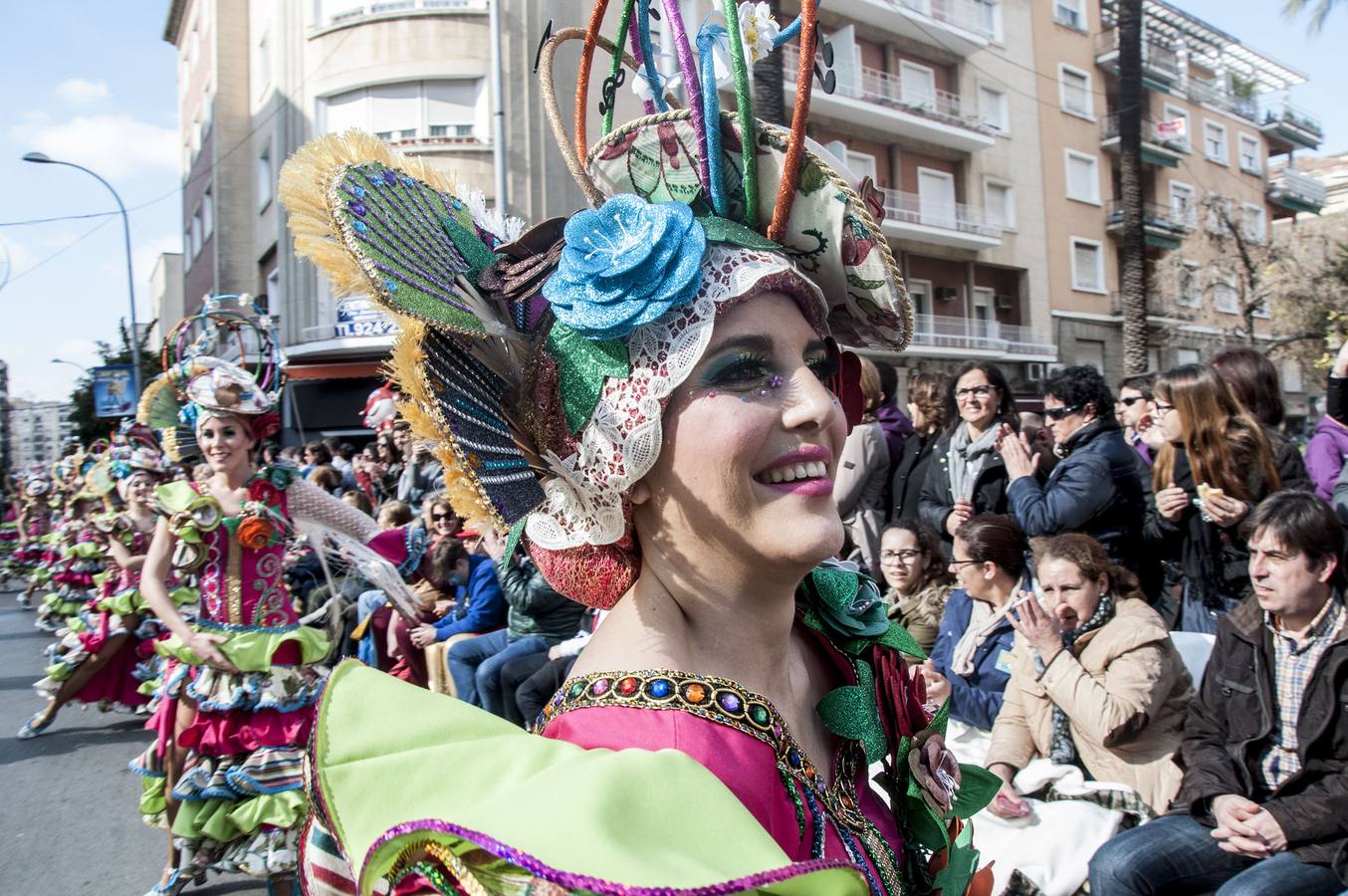 Una participante durante el desfile del Carnaval de Badajoz. 