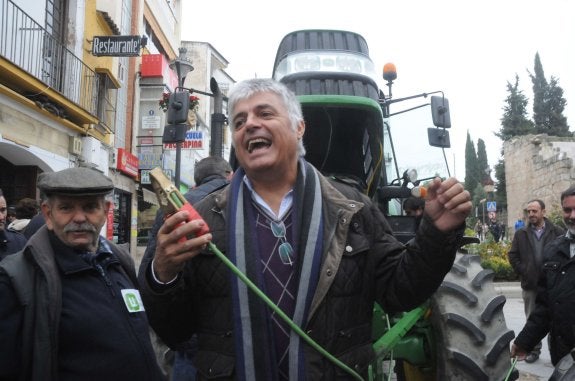 Luis Cortés durante una manifestación celebrada por La Unión en Mérida. 