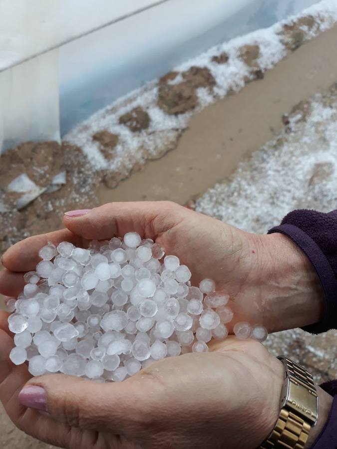 Granizos caídos en Alonso de Ojeda. 