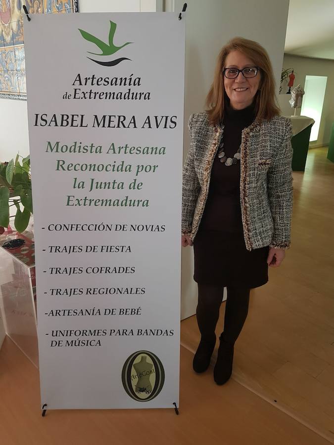 Isabel Mera durante la inauguración de su exposición. 