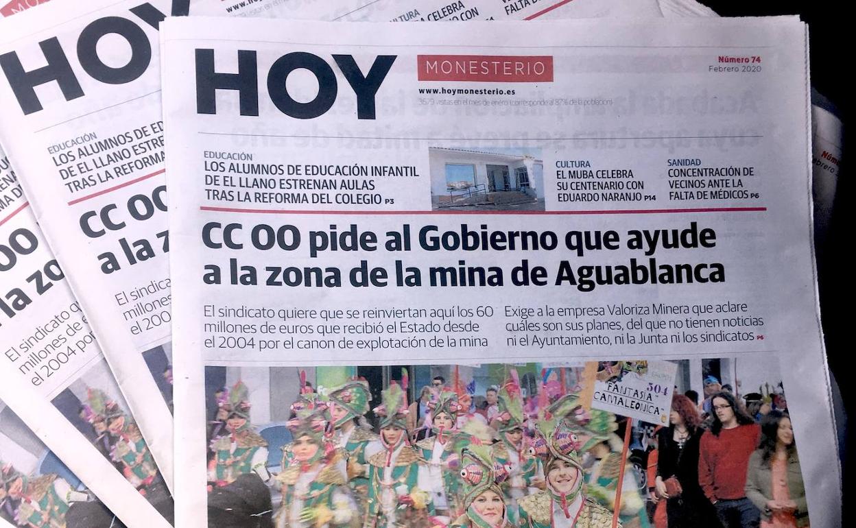 Imagen de la portada de la pasada edición en papel de HOY Monesterio 