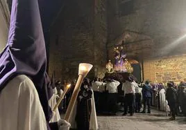 El pasado año, durante la entrada a la Iglesia de la imagen del Nazareno