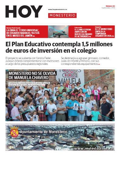 Ya está en la calle la edición número 46 de HOY Monesterio