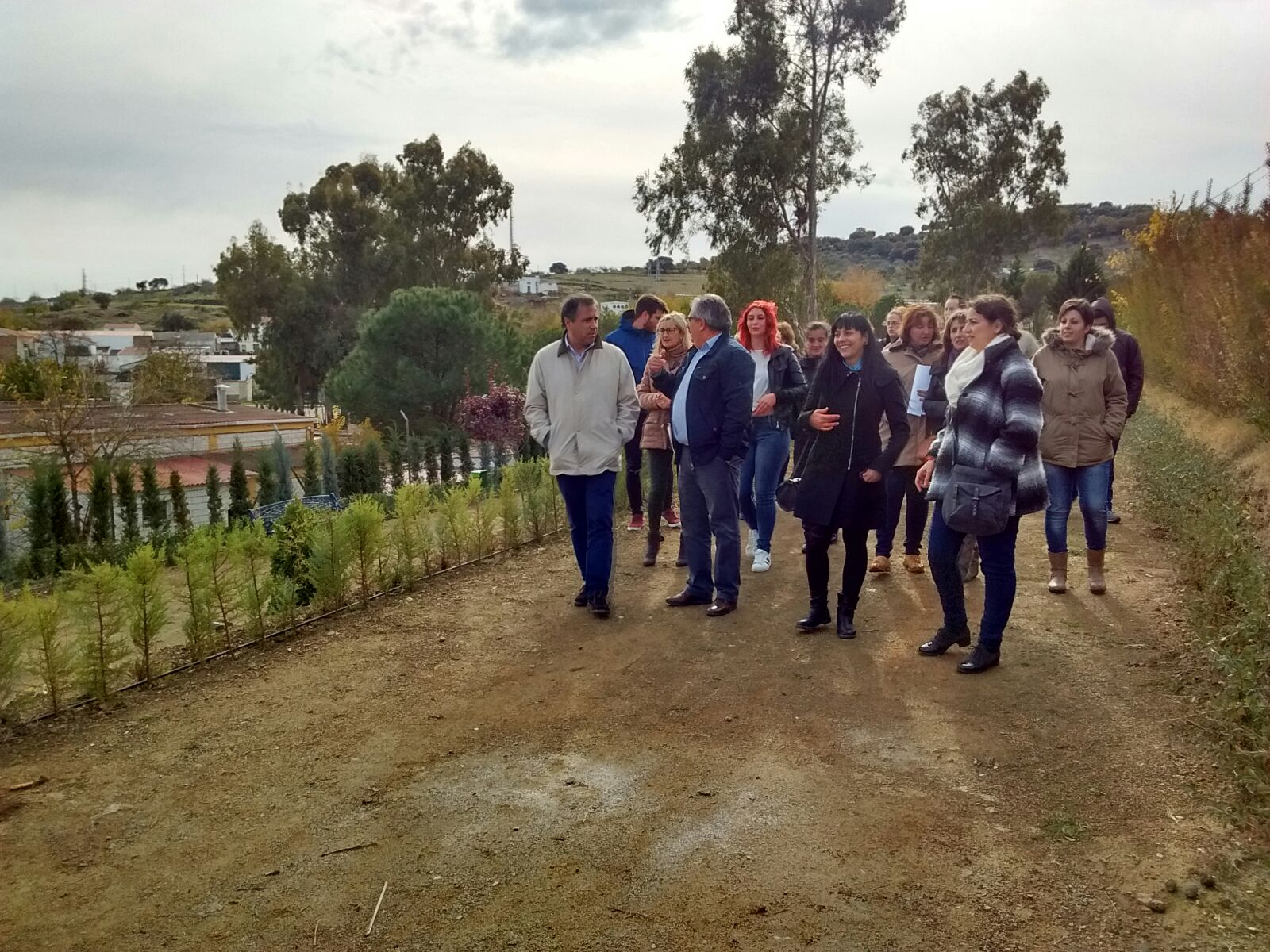 Durante la visita a la zona de actuación 