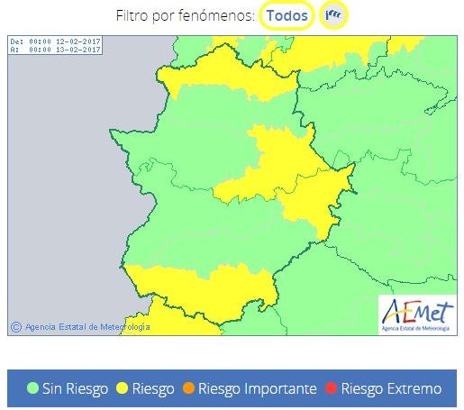 Alerta amarilla mañana por fuertes vientos