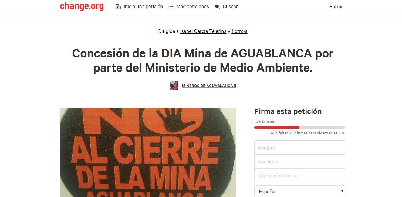 Petición en change.org 