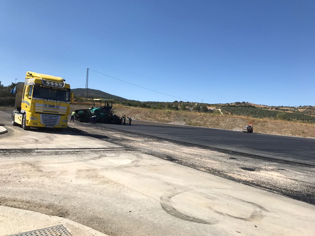 Durante las obras de asfaltado 