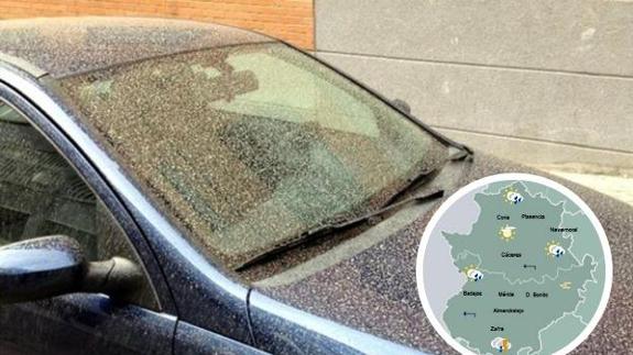 La entrada de polvo en suspensión del norte de África dejará lluvia de barro en Extremadura