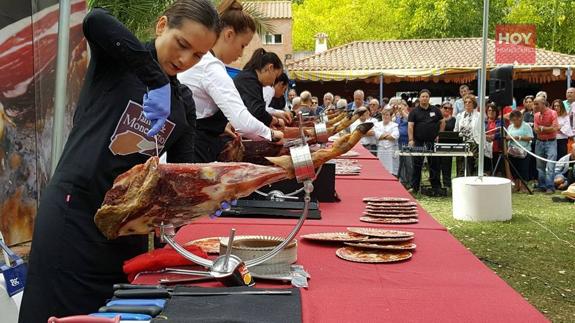 Exhibición de corte, el pasado año durante el Día del Jamón 