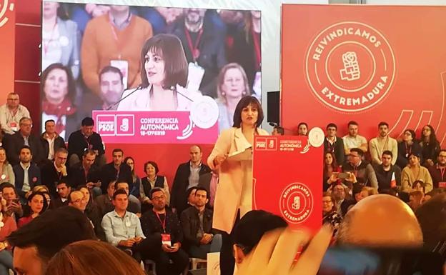 Raquel Medina en un acto regional del PSOE 