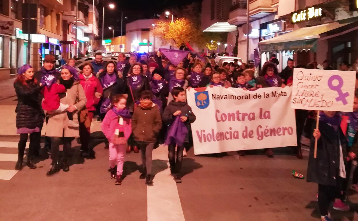 Recorrido de la manifestación por la calle Antonio Concha 