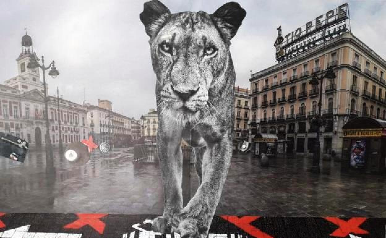Una de las obras expuestas en el bar El Vasco 