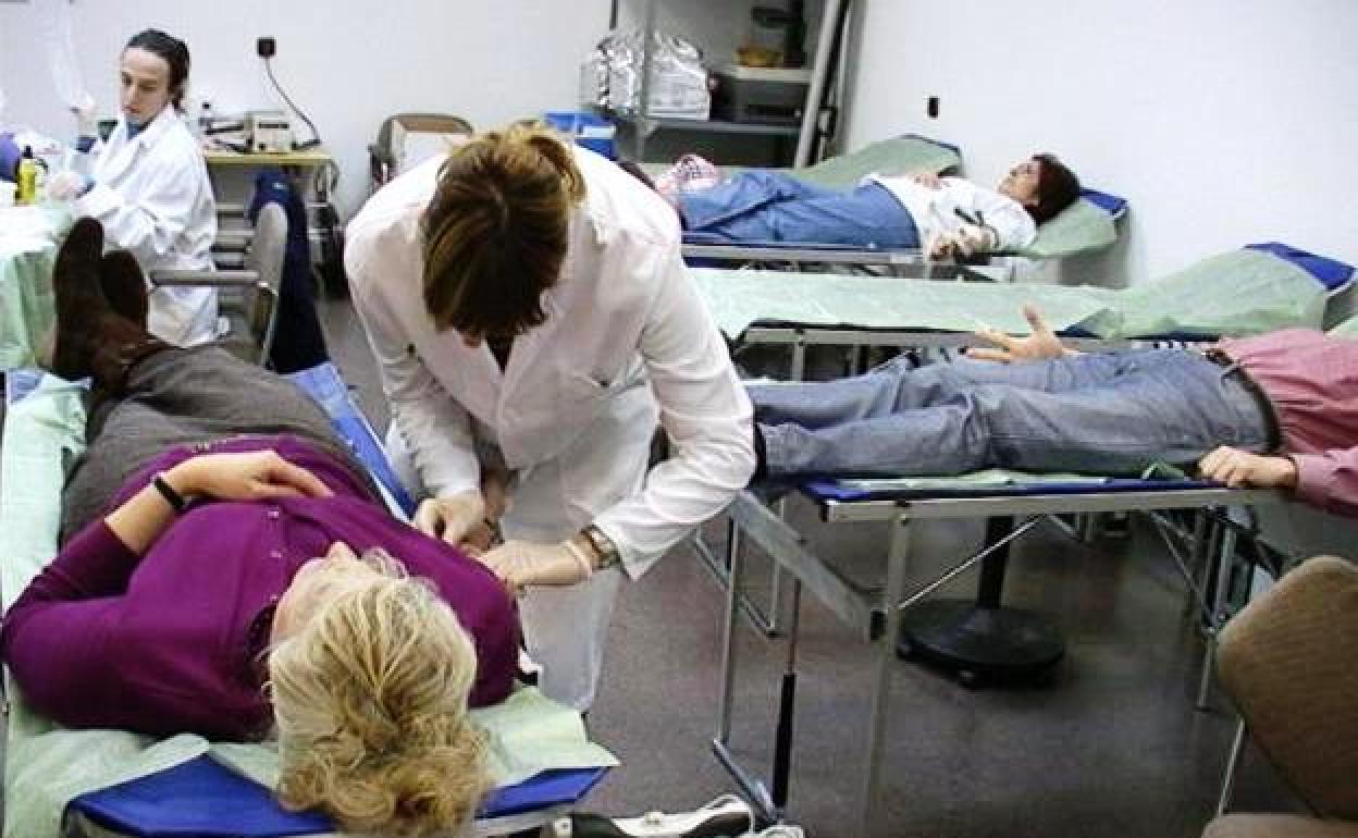 Extracción de sangre anterior a la pandemia 