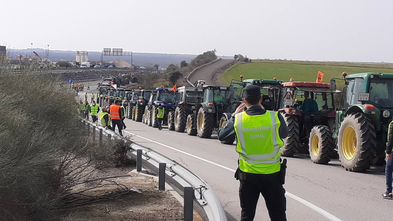 Fotos: Protesta tabaquera en la autovía de Extremadura