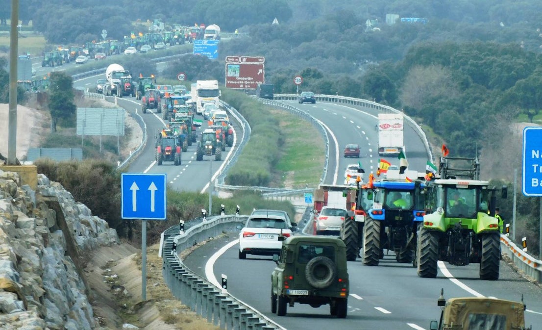 Fotos: Protesta tabaquera en la autovía de Extremadura