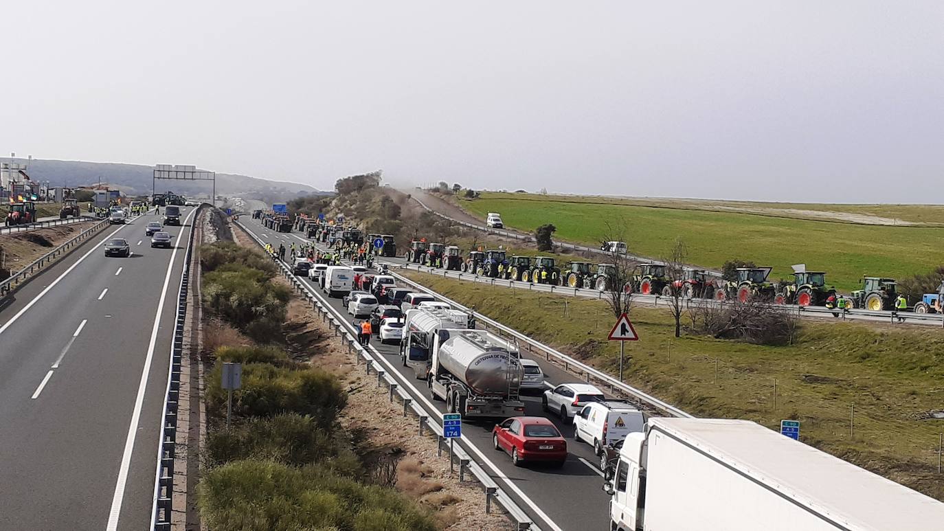 Fotos: Protesta tabaquera en la autovía de Extremadura