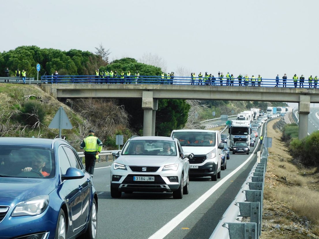 Fotos: Protesta tabaquera en la autovía de Extremadura