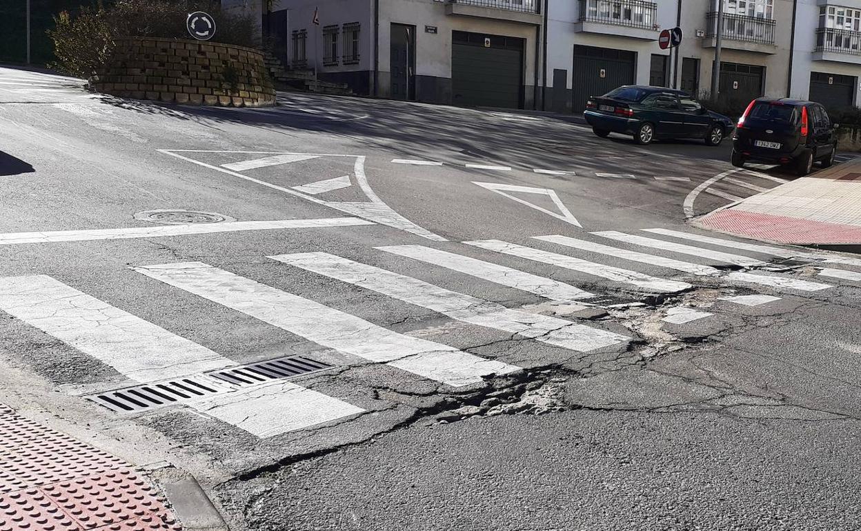 Una de las muchas calles que se encuentran en mal estado 
