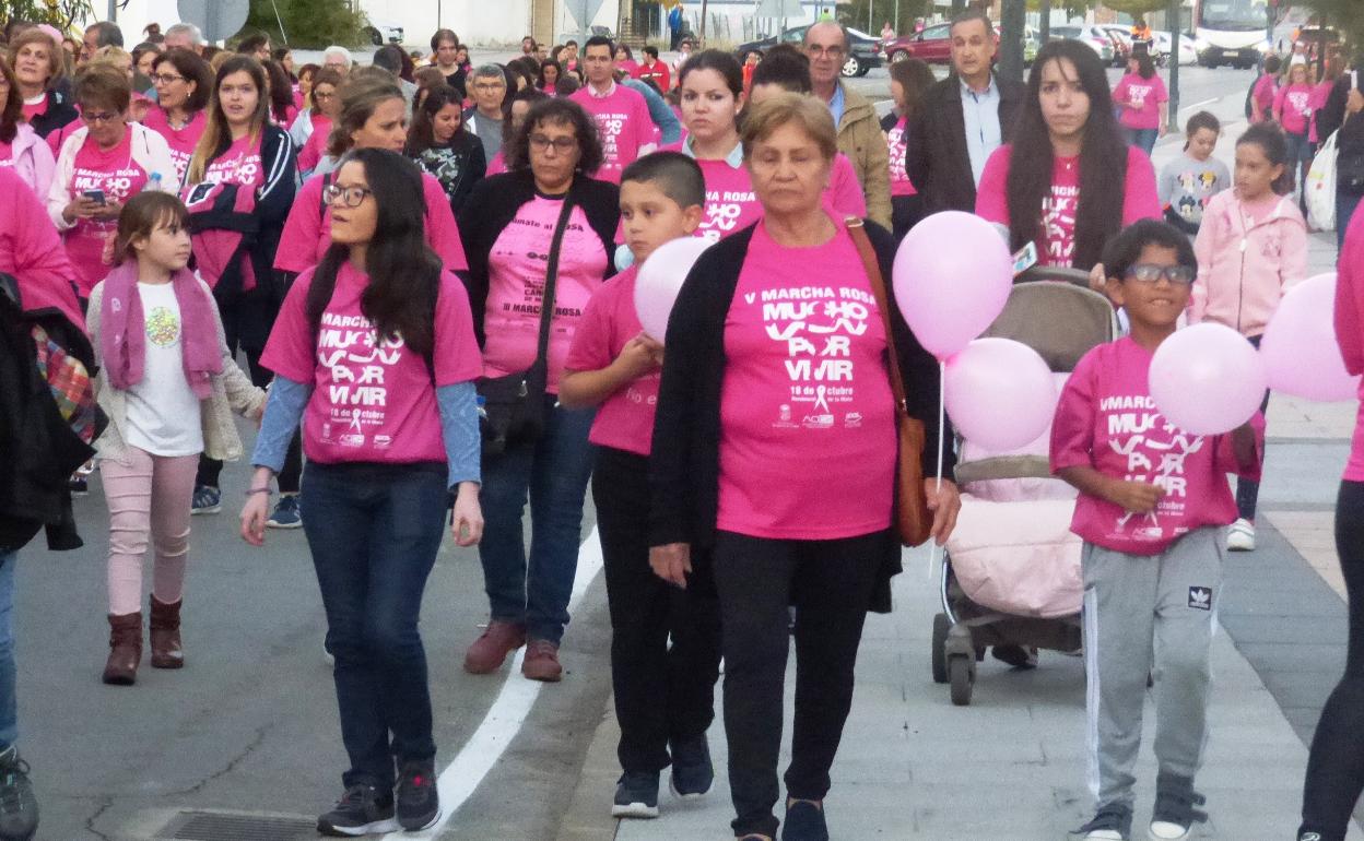 Globos en una Marcha Rosa anterior a la pandemia 