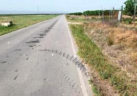 Derrape del tractor antes de salirse de la carretera