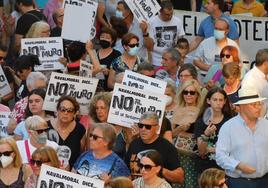 Manifestación contra el proyecto del tren en superficie