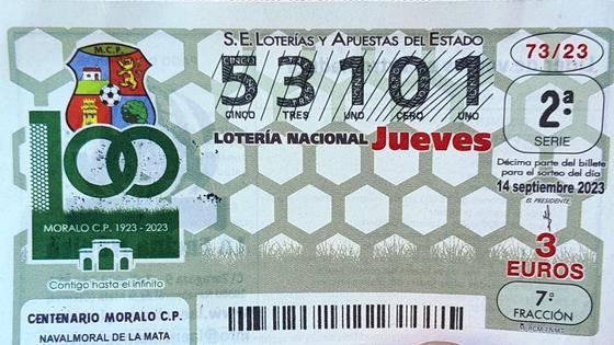 La Lotería del Jueves se suma al Centenario del Moralo CP
