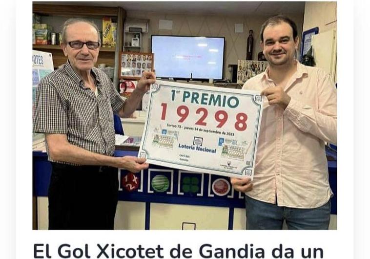 El sorteo de lotería dedicado al Moralo premia a un establecimiento con nombre futbolero, Gol Xicotet